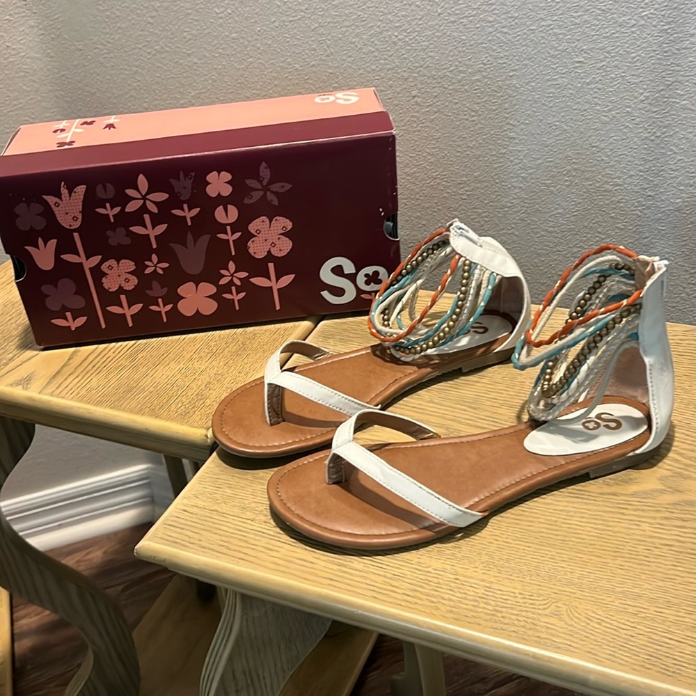 Skyla white sandals for sale!
